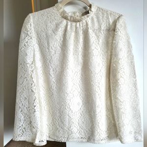 Loft ivory lace top medium
